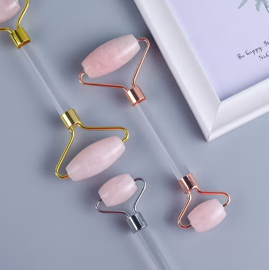 Face Neck Massage Tools Therapy Anti-Aging Natural Crystal Jade Roller